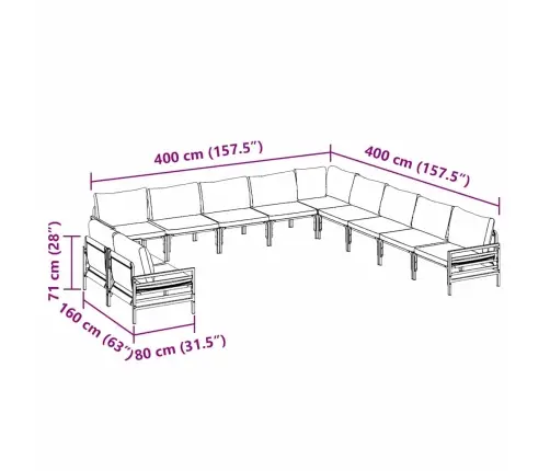 Sodo Sofų Rinkinys Su Pagalve Antracito Plienas