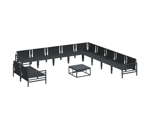 Sodo Sofų Rinkinys Su Pagalve Antracito Plienas Sodo Sofų Rinkinys Su Pagalve Antracito Plienas