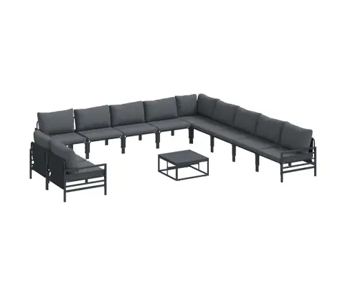 Sodo Sofų Rinkinys Su Pagalve Antracito Plienas Sodo Sofų Rinkinys Su Pagalve Antracito Plienas