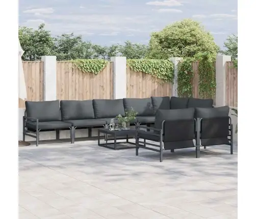 Dārza Dīvānu Komplekts 9 Pcs Antracīta Tērauds Vidaxl