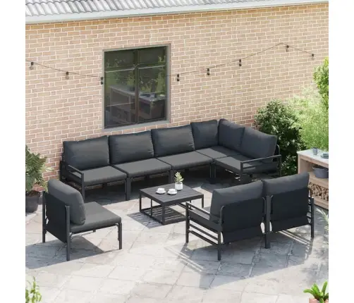 Dārza Dīvānu Komplekts 9 Pcs Antracīta Tērauds Vidaxl