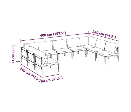 Sodo Sofų Rinkinys Antracito Plienas
