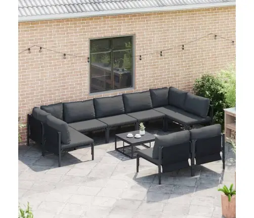 Aia Diivanikomplekt Padjaga 10 Pcs Must Teras