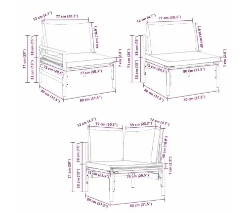 Dārza Dīvānu Komplekts 9 Pcs Antracīta Tērauds Vidaxl