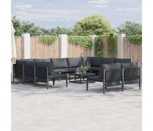 Dārza Dīvānu Komplekts Antracīta Tērauds Vidaxl