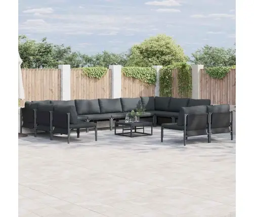 Dārza Dīvānu Komplekts 12 Pcs Antracīta Tērauds Vidaxl