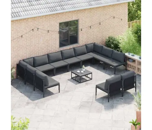 Dārza Dīvānu Komplekts 12 Pcs Antracīta Tērauds Vidaxl