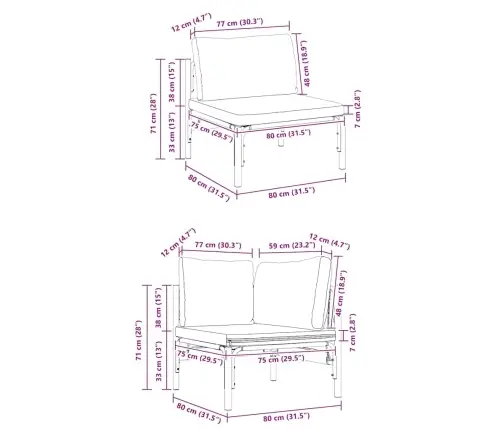 Dārza Dīvānu Komplekts 12 Pcs Antracīta Tērauds Vidaxl