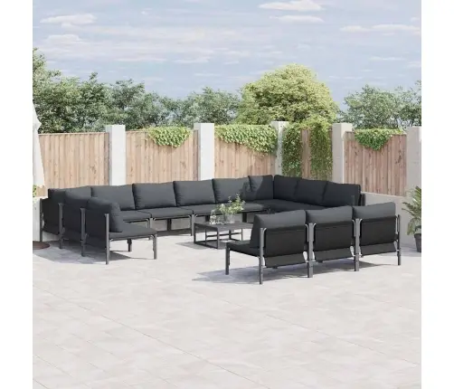 Dārza Dīvānu Komplekts 13 Pcs Antracīta Tērauds Vidaxl