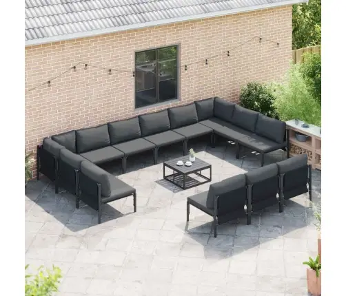 Dārza Dīvānu Komplekts 13 Pcs Antracīta Tērauds Vidaxl