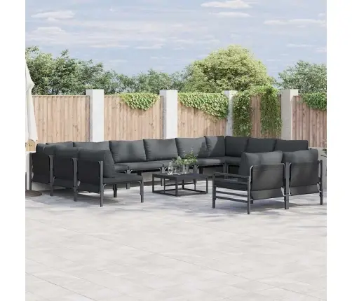 Dārza Dīvānu Komplekts 12 Pcs Antracīta Tērauds Vidaxl