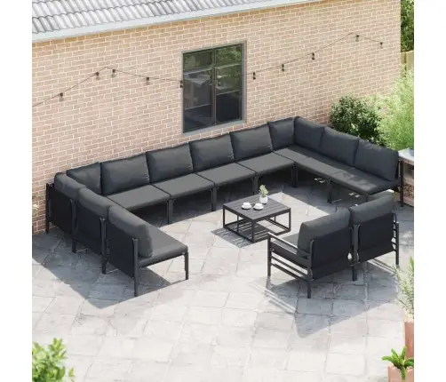 Dārza Dīvānu Komplekts 12 Pcs Antracīta Tērauds Vidaxl