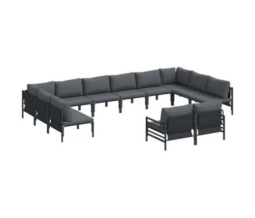 Dārza Dīvānu Komplekts 12 Pcs Antracīta Tērauds Vidaxl