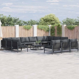 Sodo Sofų Rinkinys 13 Pcs Antracitas Plienas