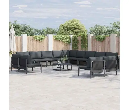 Dārza Dīvānu Komplekts 13 Pcs Antracīta Tērauds Vidaxl