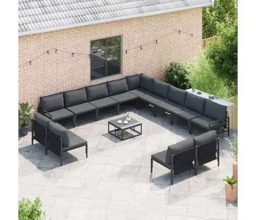 Dārza Dīvānu Komplekts 13 Pcs Antracīta Tērauds Vidaxl