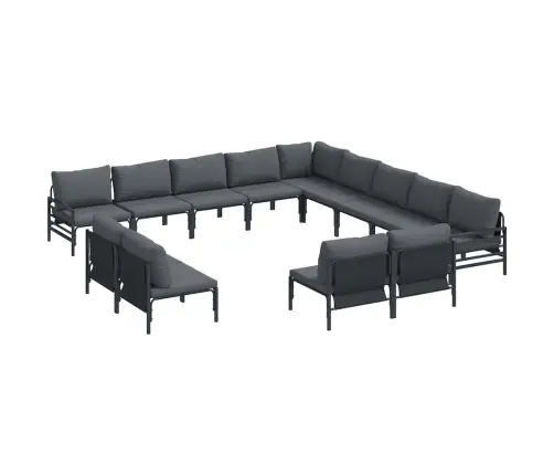 Dārza Dīvānu Komplekts 13 Pcs Antracīta Tērauds Vidaxl