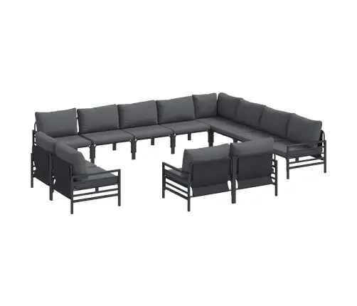 Dārza Dīvānu Komplekts 12 Pcs Antracīta Tērauds Vidaxl