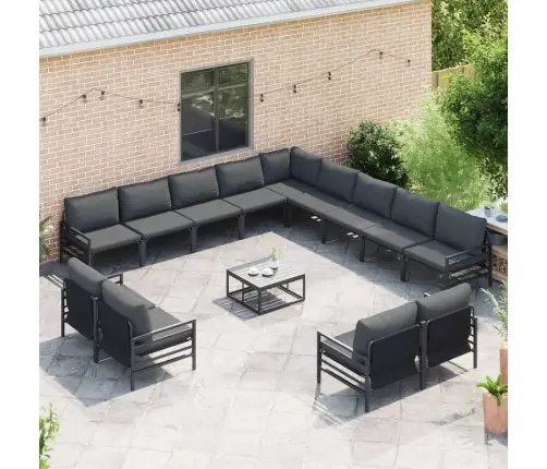 Dārza Dīvānu Komplekts 14 Pcs Antracīta Tērauds Vidaxl