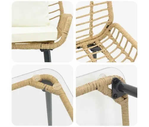 Aiaklamber Padjaga 4 Pcs Pruun Must Kreemjas