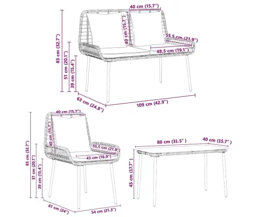 Aiaklamber Padjaga 4 Pcs Pruun Must Kreemjas