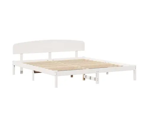 Lovos Rėmas Balta 200 X 200 Cm Kietos Pušies Mediena