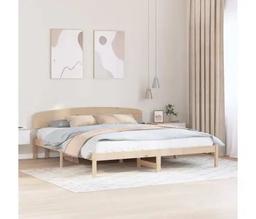 Gultas Rāmis Ar Galvas Klāju 180X200 Cm Masīvkoks Priede Vidaxl