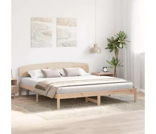 Gultas Rāmis Ar Galvas Klāju 180X200 Cm Masīvkoks Priede Vidaxl
