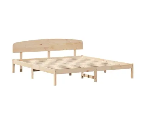 Gultas Rāmis Ar Galvas Klāju 180X200 Cm Masīvkoks Priede Vidaxl