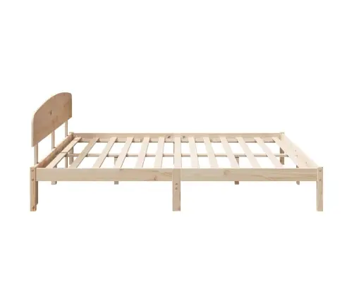 Gultas Rāmis Ar Galvas Klāju 180X200 Cm Masīvkoks Priede Vidaxl
