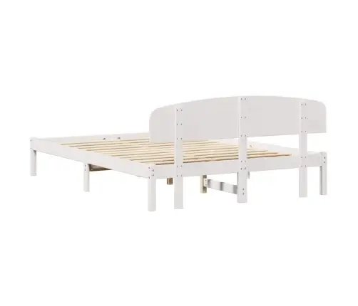 Gultas Rāmis Ar Galvgali Balts 160X200 Cm Stinga Koks Priedes Vidaxl