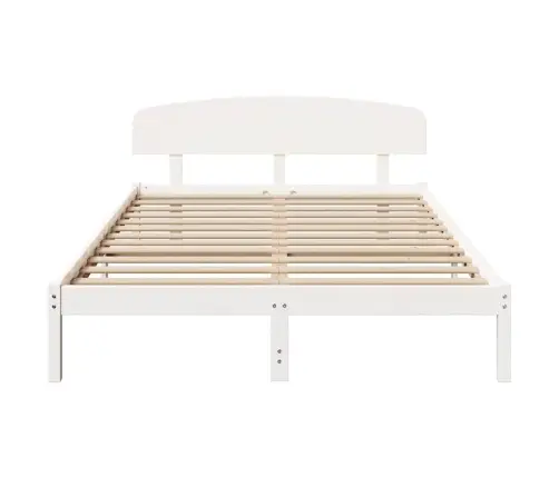 Gultas Rāmis Ar Galvgali Balts 160X200 Cm Stinga Koks Priedes Vidaxl