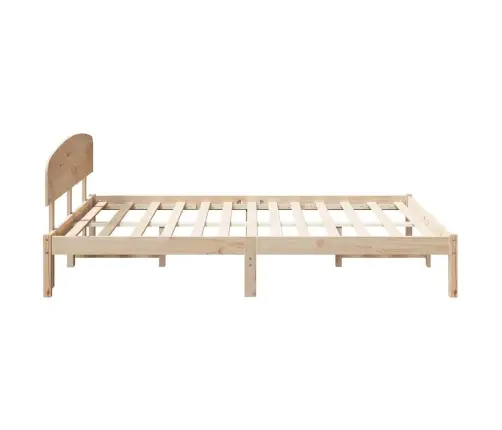 Gultas Rāmis Ar Atzveltni 140X200 Cm Masīvkoks Priede Vidaxl