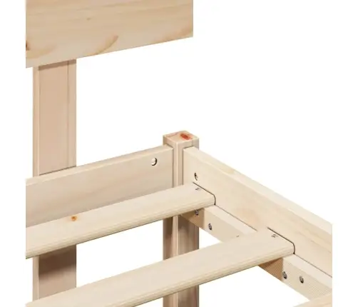 Gultas Rāmis Ar Galvas Atzveltni 140X190 Cm Cietās Koka Priedes Vidaxl