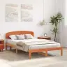 Gultas Rāmis Ar Galvgalu Vaskota Brūna 140X190 Cm Masīvkoka Priede Vidaxl