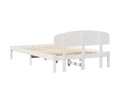 Gultas Rāmī Ar Atzveltni Balts 120X190 Cm Masīvkoka Priede Vidaxl