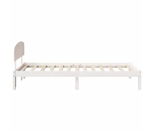 Gultas Rāmis Ar Galvgali Balts 100X200 Cm Masīvkoks Priede Vidaxl
