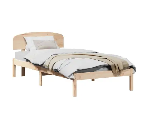 Gultas Rāmis Ar Galvgali 75X190 Cm Masīvkoks Priedes Vidaxl