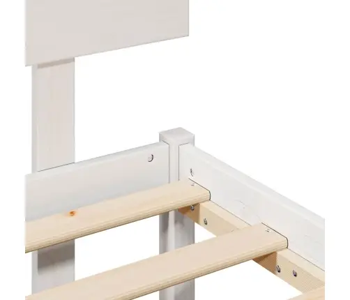 Gultas Rāmis Ar Galvgali Balts 75X190 Cm Cietā Koks Priede Vidaxl