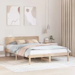 Gultas Rāmis Dabiska 200 X 200 Cm Ciets Priedes Koks Vidaxl