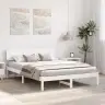 Gultas Rāmis Ar Galvu, Balts, 200 X 200 Cm, No Cietas Priedes Vidaxl Gultas Rāmis Ar Galvu, Balts, 200 X 200 Cm, No Cietas Priedes Vidaxl