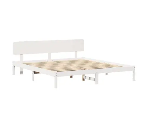 Lovos Rėmas Balta 180 X 200 Cm Kietos Pušies Mediena
