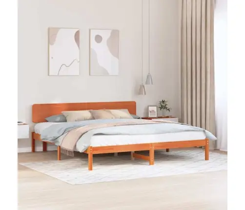 Gultas Rāmis Ar Atzveltni Vaskota Brūnā Krāsā 180X200 Cm No Masīvkoka Vidaxl