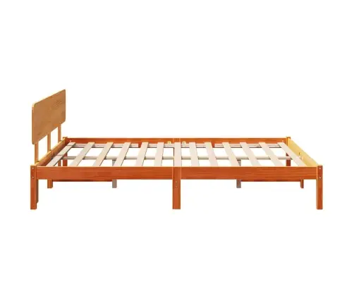 Gultas Rāmis Ar Galvas Klāju Vaska Brūna 206.5 X 165.5 X 74 Cm Vidaxl