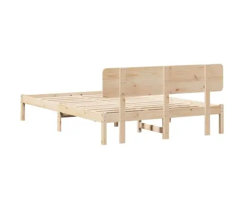 Gultas Rāmis Ar Galvgalu 150X200 Cm No Cietās Priedes Vidaxl