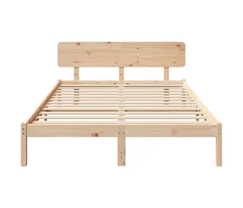 Gultas Rāmis Ar Galvgalu 150X200 Cm No Cietās Priedes Vidaxl
