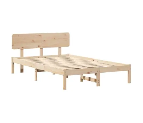 Gultas Rāmis Ar Galviņu 120X200 Cm, Cieta Priede Vidaxl