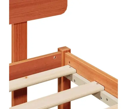 Gultas Rāmis Ar Galvgalu, Vaskota Brūna, 120X200 Cm, Cietā Priedes Koksne Vidaxl