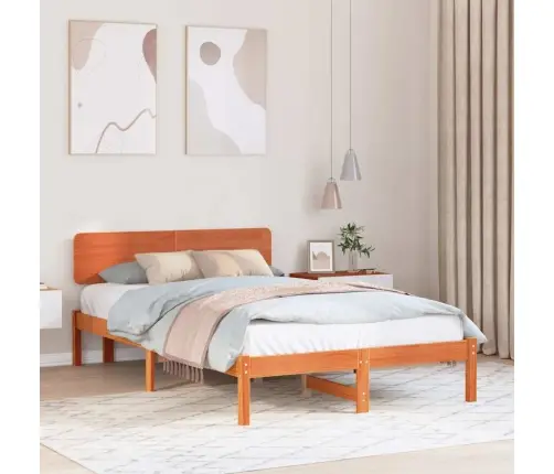 Voodi Raam Peaga Vahapruun 135 X 190 Cm Tahke Mänd