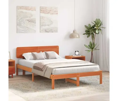 Voodi Raam Peaga Vahapruun 135 X 190 Cm Tahke Mänd